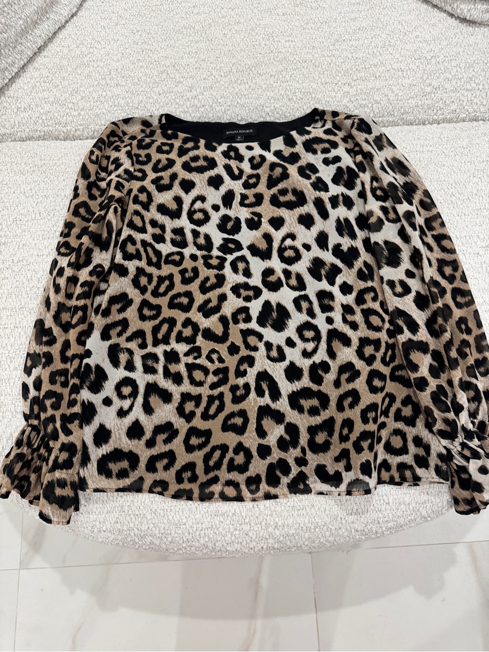 Banana Republic Leopard Cheetah Long Sleeve Top